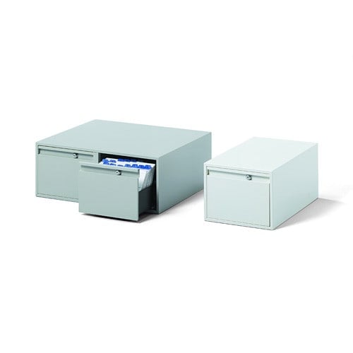 Steel Filing Box DIN A5, 2 pull-out drawers light grey