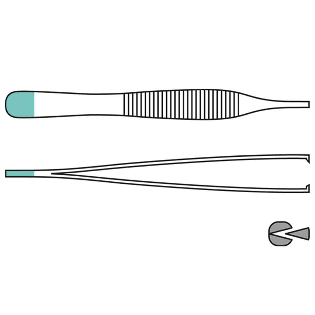 Adson Surgical Thumb Forceps, Straight, 12 cm