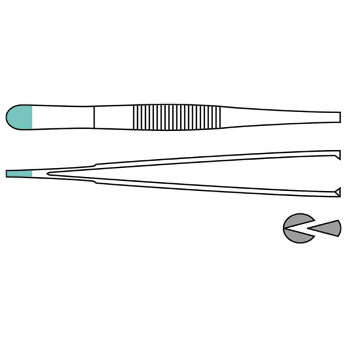 Standard Surgical Thumb Forceps, Straight, 14 cm