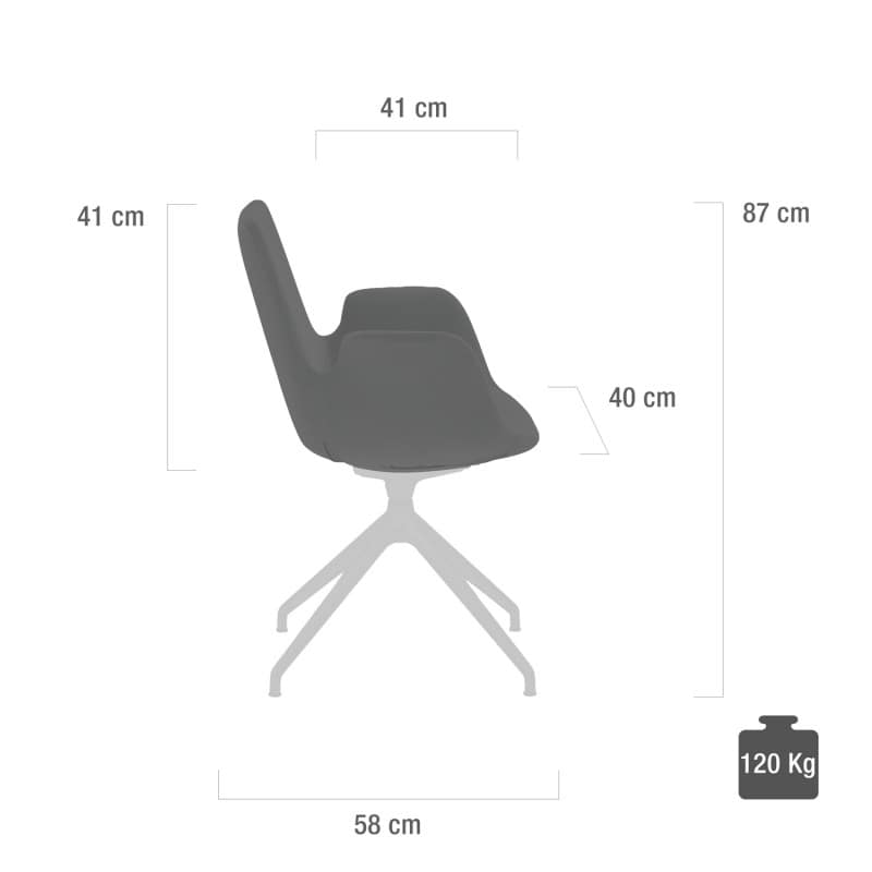 myHELIOS Waiting Room Chair Polished Aluminium Base | Grey