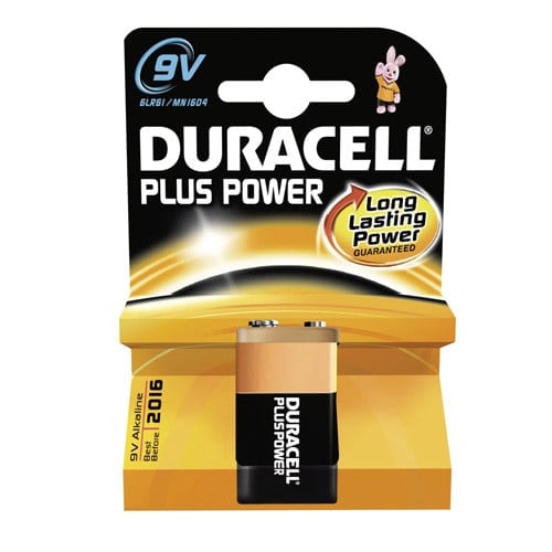 9 Volt alkaline battery, disposable