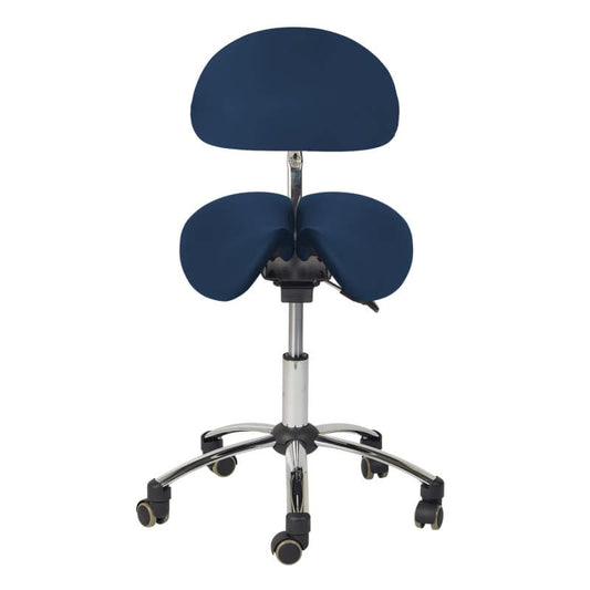 Saddle Stool with Backrest blue
