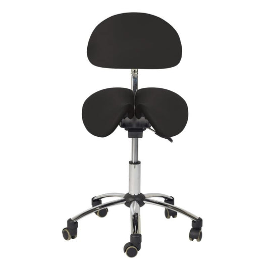 Saddle Stool with Backrest black