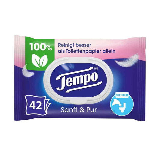 TEMPO Moist Toilet Tissues Soft &amp; Pure