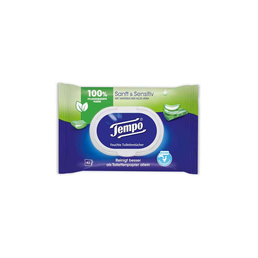 TEMPO Moist Toilet Tissues Soft &amp; Sensitive
