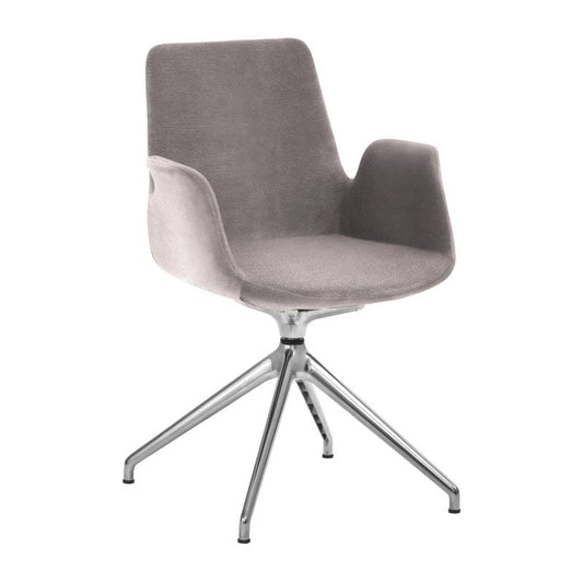 myHELIOS Waiting Room Chair Polished Aluminium Base | Grey