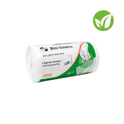 30 Litre Rubbish Bags white (50 x 60 cm)