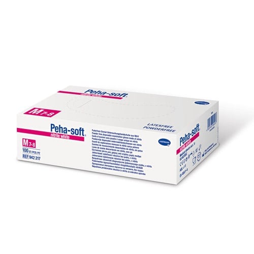Peha-soft Nitrile White Gloves M