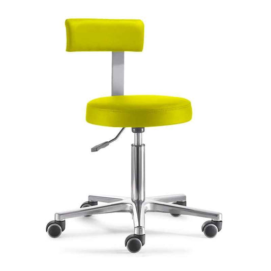 Swivel Stool with Backrest yellow