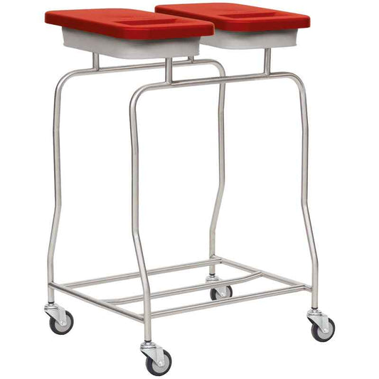 Laundry Trolley, 2 Compartments red