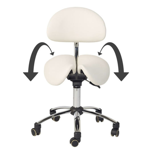 Saddle Stool with Backrest white