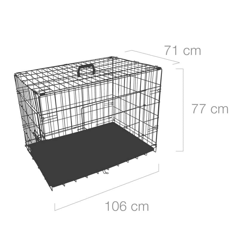 Folding Animal Cage, black 106 x 71 x 77 cm