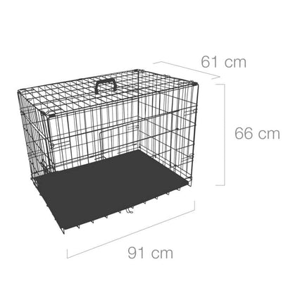 Folding Animal Cage, black 91 x 61 x 66 cm