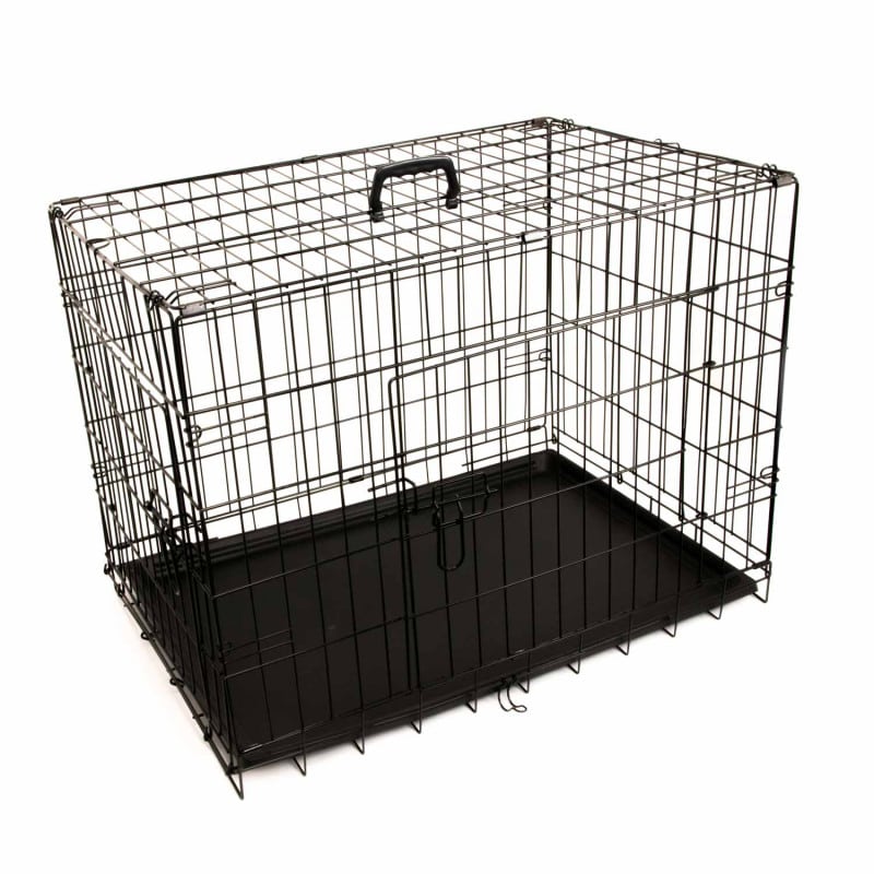 Folding Animal Cage, black 76 x 53 x 59 cm