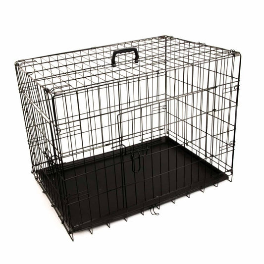 Folding Animal Cage, black 76 x 53 x 59 cm
