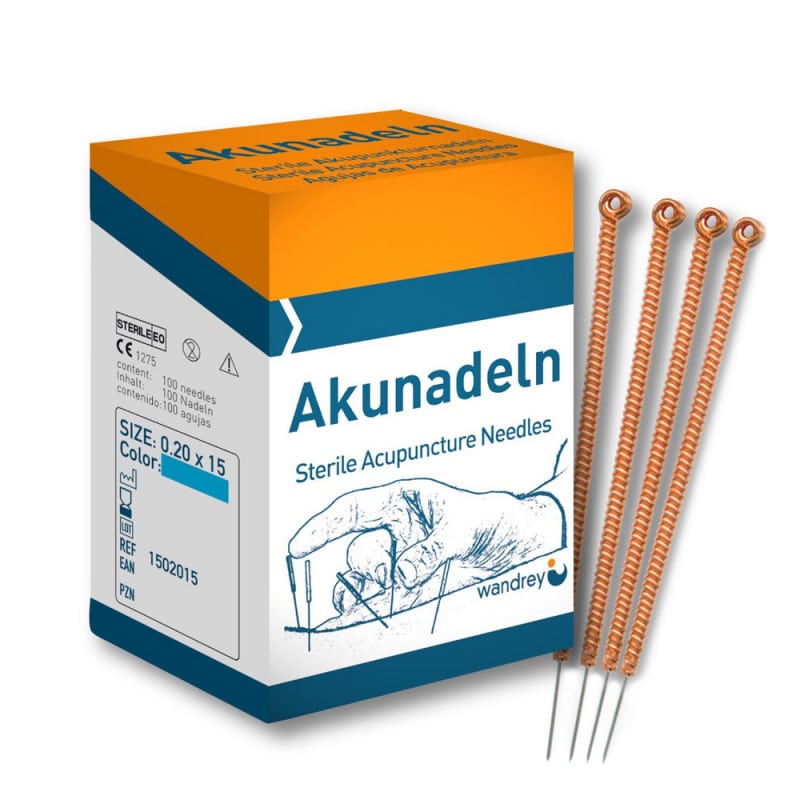 Acupuncture Needles with Copper Grip 0.20 x 15 mm